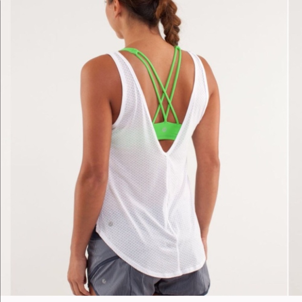 Lululemon White Burn It Out Tank